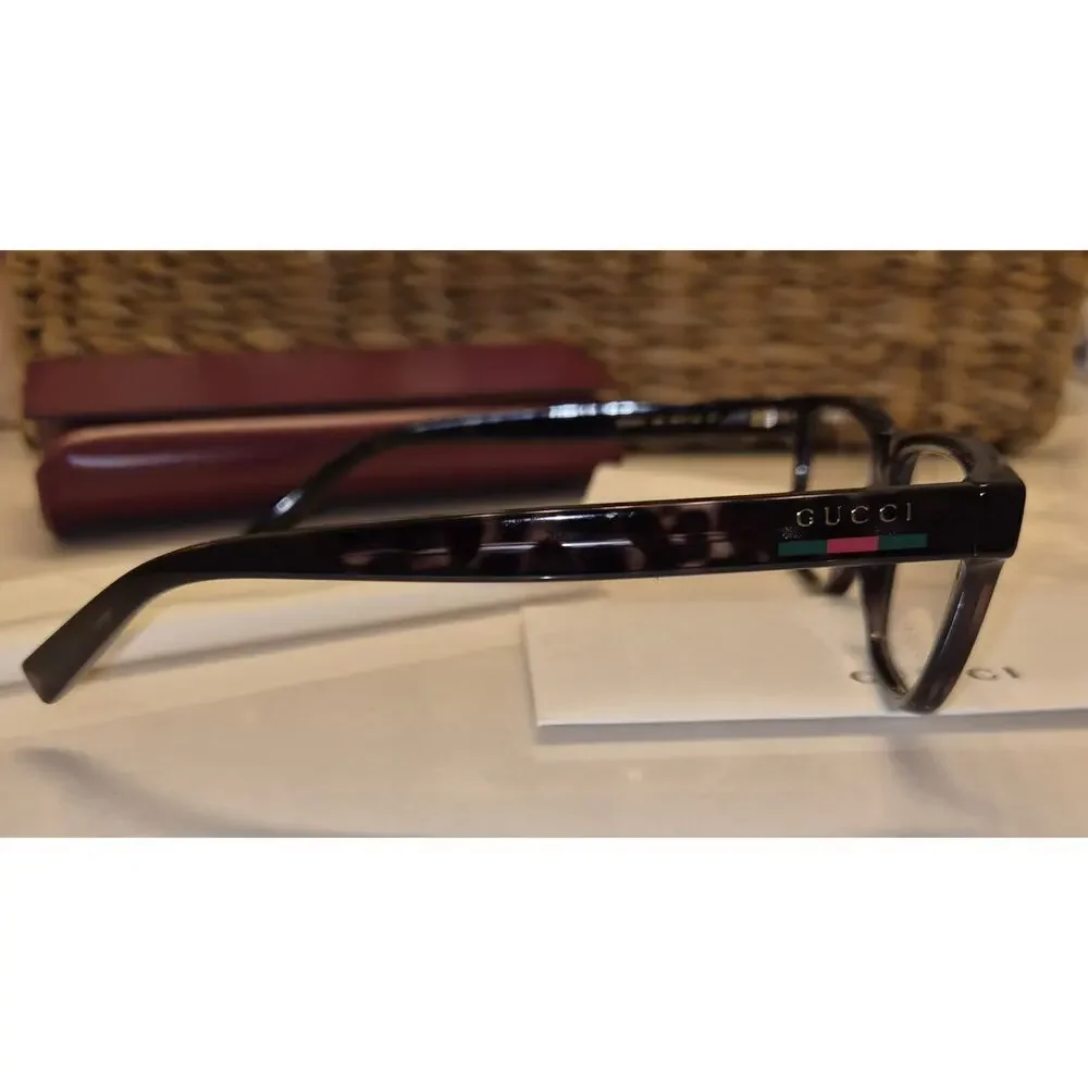 Gucci Eyeglasses GG1987O 003 Grey Tortoise Rectangle Frames Glasses Full Set 54m